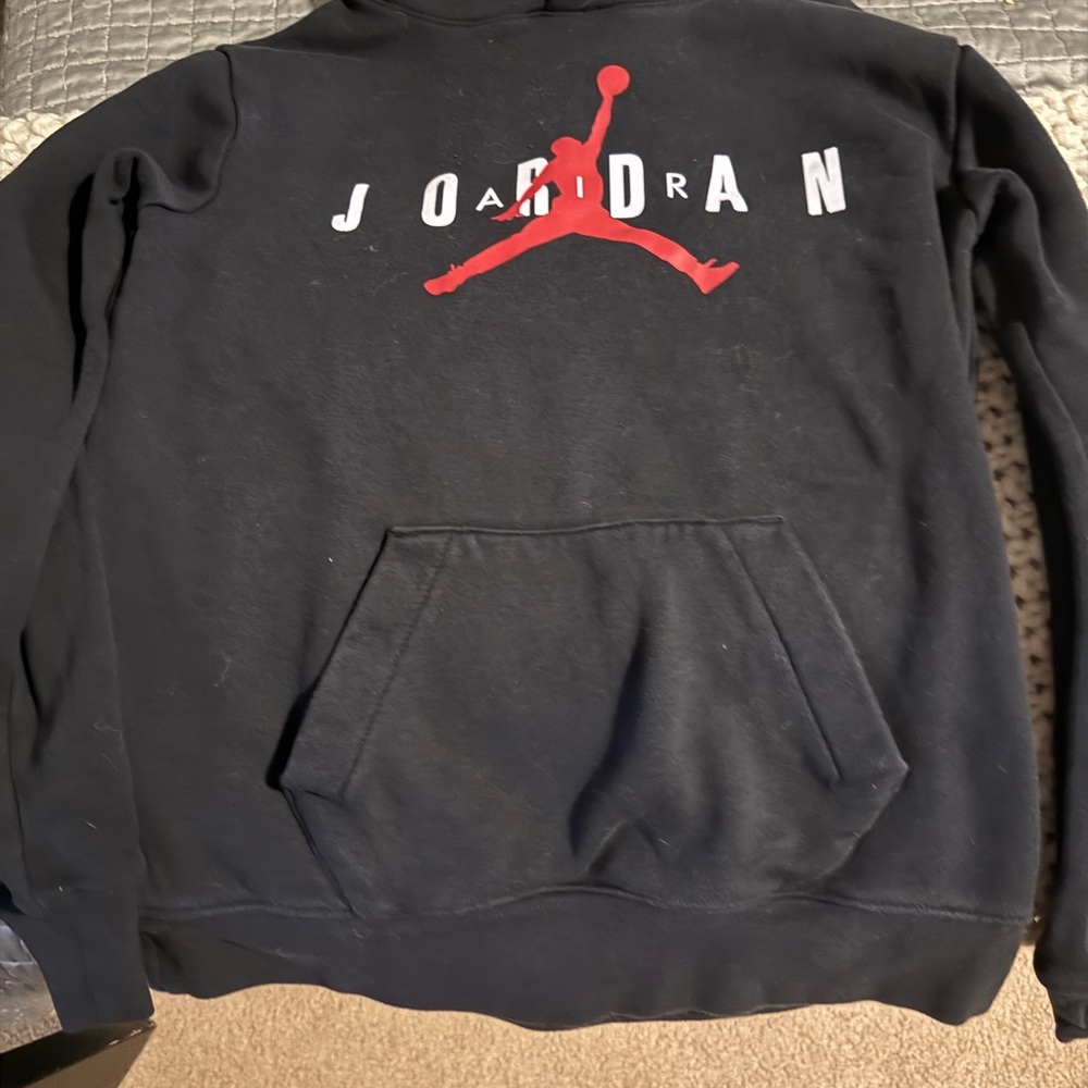 Boys Jordan Black and Red Crew Neck Sweater